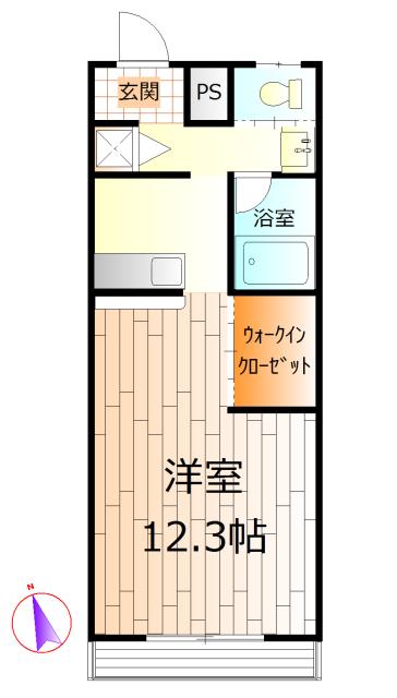 第一堂丸ハイツ(ワンルーム/2階)の間取り写真