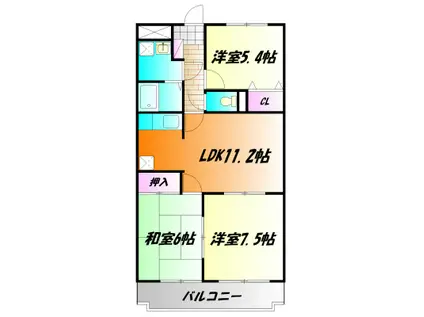 グランシャリオ(3LDK/2階)の間取り写真