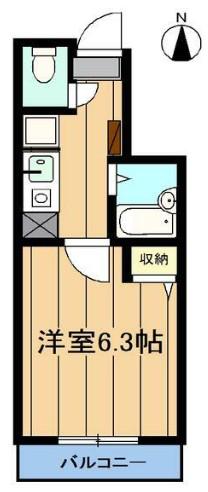 フォレスト高針(1K/1階)の間取り写真