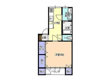 メゾンステータス(1DK/2階)の間取り写真