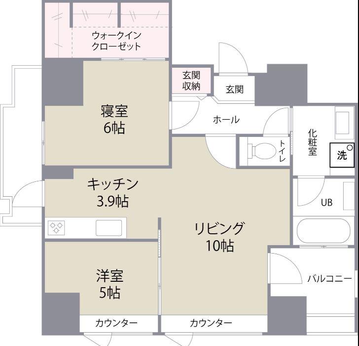 ザ クロスメント(1LDK/11階)の間取り写真