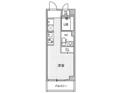 コスモリード四谷三丁目(ワンルーム/4階)の間取り写真