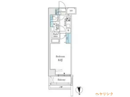 プレイズシード名駅北(1K/6階)の間取り写真
