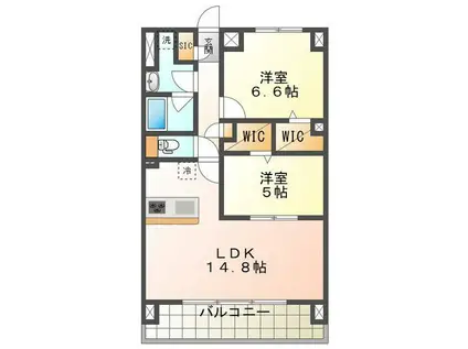 グランプレジール(2LDK/5階)の間取り写真