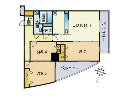 S-FORT警固タワー(3LDK/4階)の間取り写真