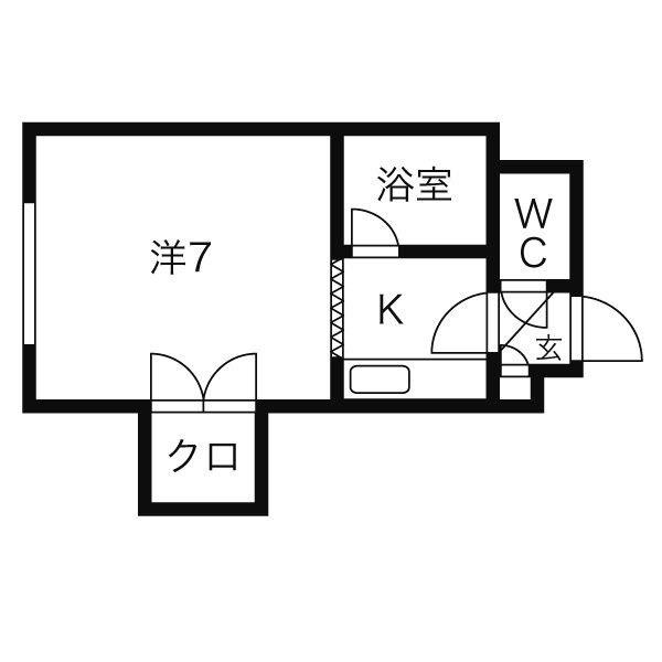 オードシエル(1DK/3階)の間取り写真
