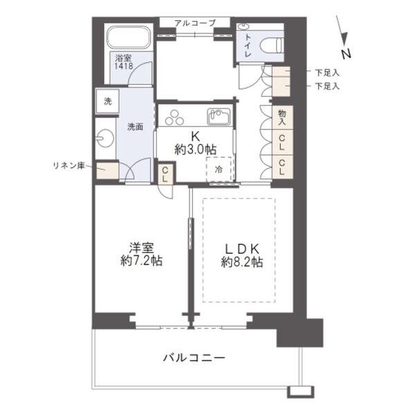 グラングリーン大阪 THE ノース RESIDENCE(1LDK/10階)の間取り写真