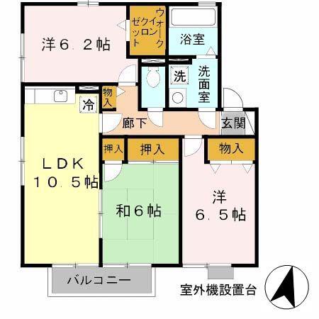 ファミール才(3LDK/2階)の間取り写真