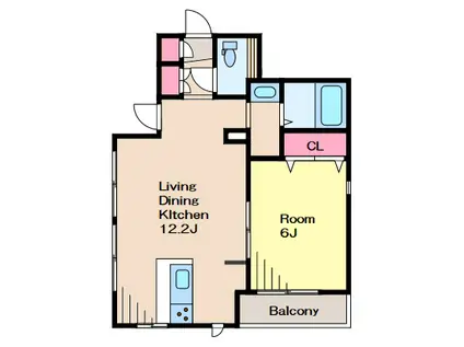 エスポワール大森西(1LDK/3階)の間取り写真