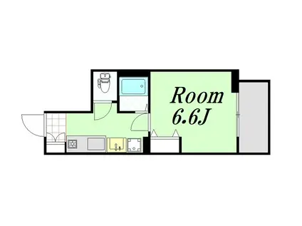 エイペックス天神橋(1K/9階)の間取り写真