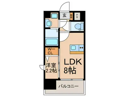 MODERNPALAZZO美野島ニューロ(1LDK/5階)の間取り写真