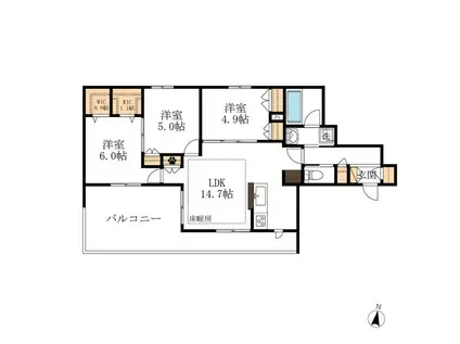 ラ フル―ルクロレ(3LDK/2階)の間取り写真