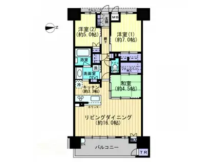 クレアホームズ番町(3LDK/3階)の間取り写真