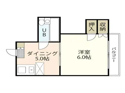 丸井ビル(1DK/3階)の間取り写真