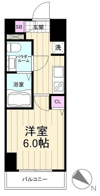 GENOVIA青砥SKYGARDEN(1K/9階)の間取り写真