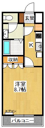 MAISON PINO(1K/1階)の間取り写真