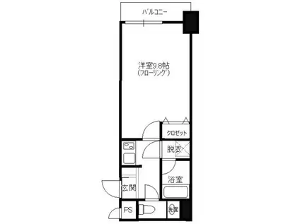 ヒルクレスト大橋駅前ロータリー(1K/9階)の間取り写真