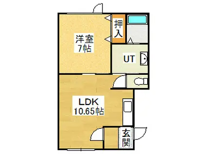 PEACE(1LDK/1階)の間取り写真