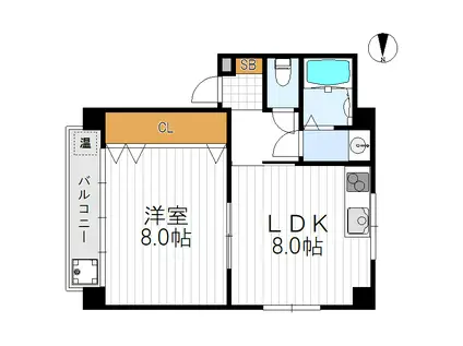 畑中マンション(1LDK/2階)の間取り写真