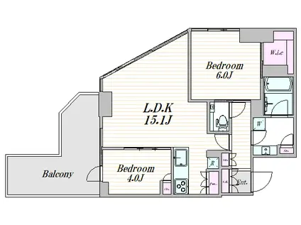 BRILLIA TOWER 池袋 ウエスト(2LDK/4階)の間取り写真