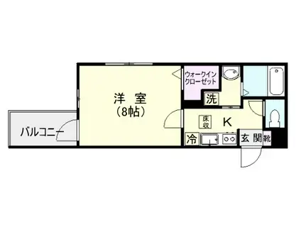 プレステージ荒田(1K/1階)の間取り写真