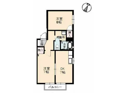 シャーメゾン・M(2DK/2階)の間取り写真