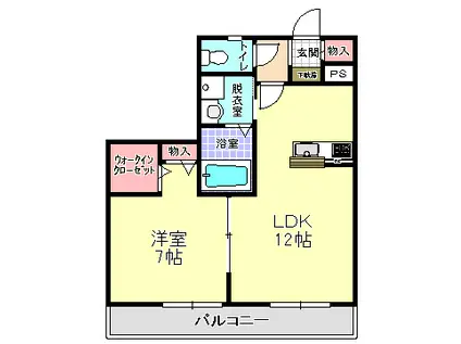 ヴィル・クレール宮前平(1LDK/1階)の間取り写真