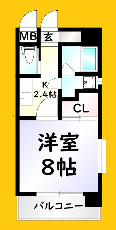プルーム真鶴(1K/6階)の間取り写真