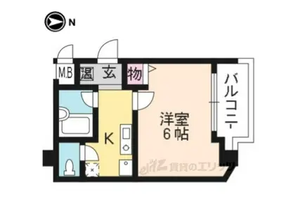 ヴィラさわだ(1K/4階)の間取り写真