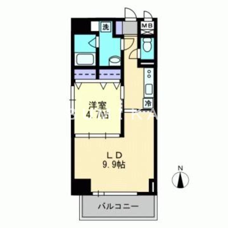 ハアラン表町(1LDK/2階)の間取り写真