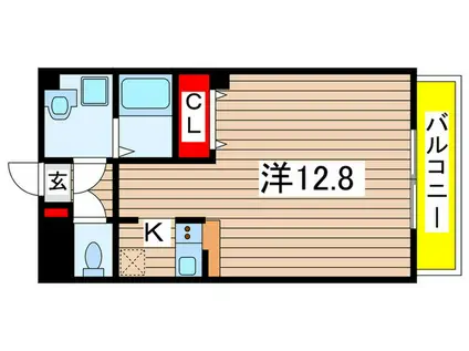 金太郎ヒルズV(ワンルーム/3階)の間取り写真