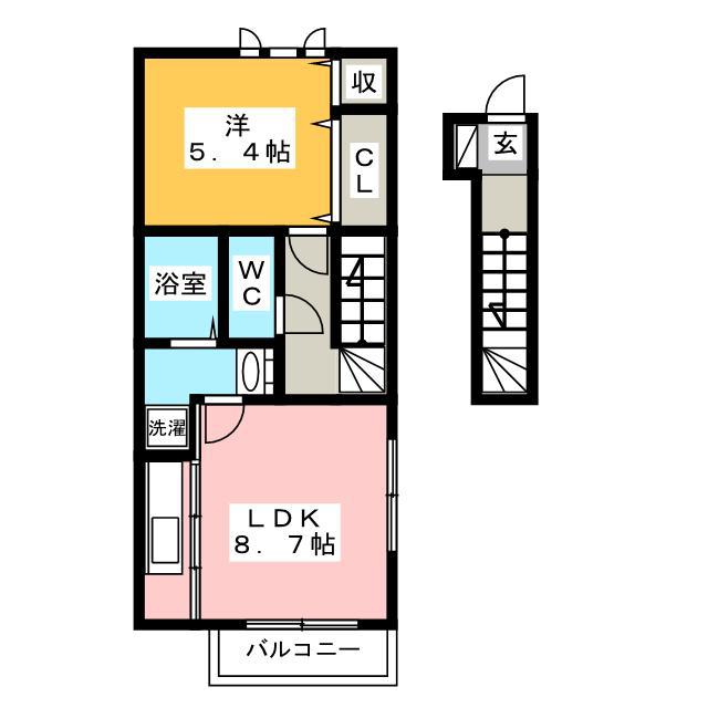 シャルマン(1LDK/2階)の間取り写真