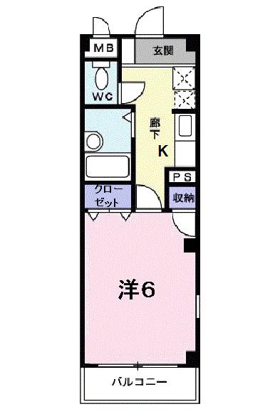 パールレジデンスII(1K/3階)の間取り写真
