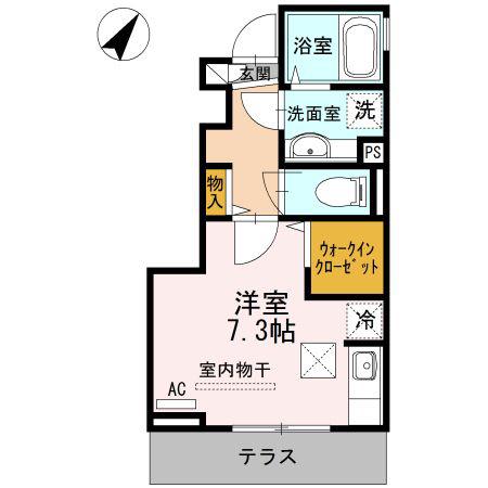 アストレア(ワンルーム/1階)の間取り写真