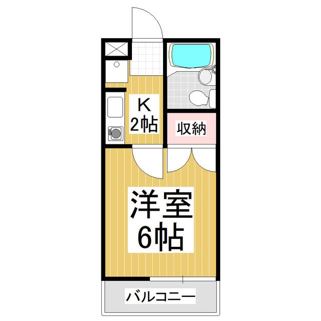ガーデンハイツヤザキ(1K/2階)の間取り写真