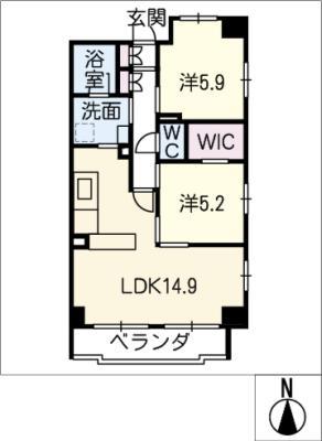 SAN MARRIAGE(2LDK/3階)の間取り写真