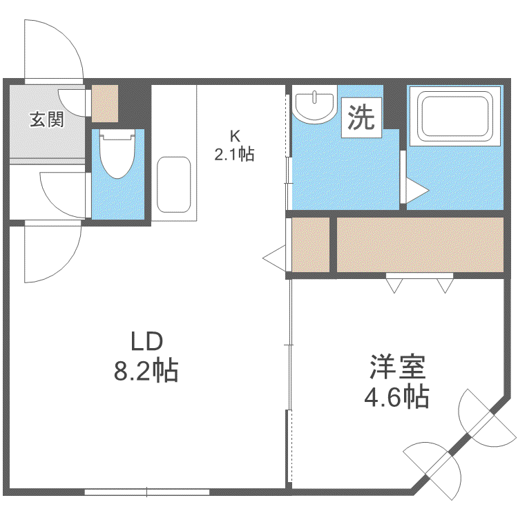 PROGRACE S19(1LDK/2階)の間取り写真