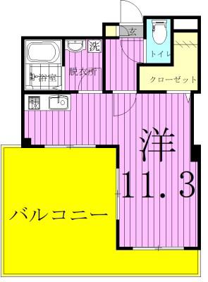 CREW HOUSE 東松戸(1K/1階)の間取り写真
