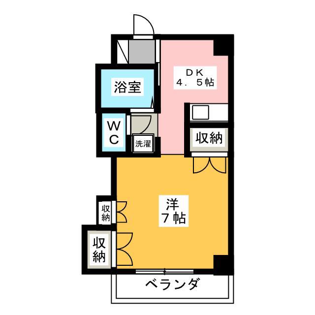 ラフォーレ円山II(1DK/4階)の間取り写真