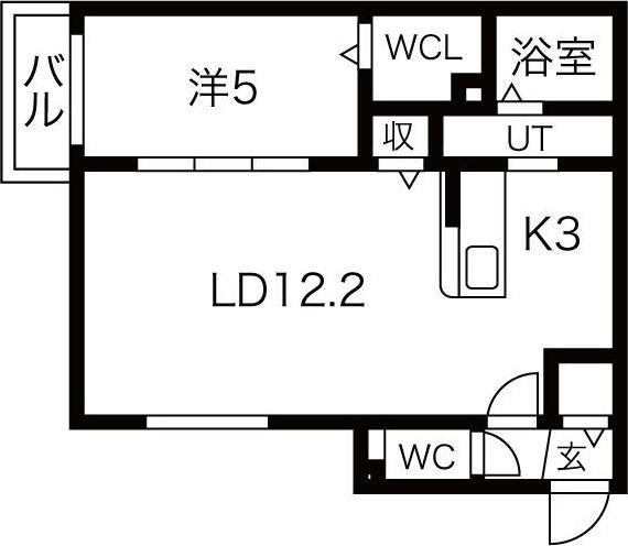 COSMOS(1LDK/3階)の間取り写真