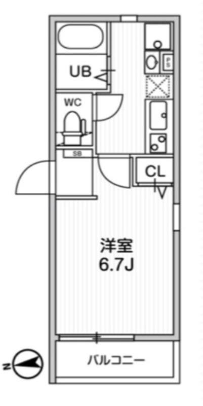 T S CUORE馬込I(1K/1階)の間取り写真