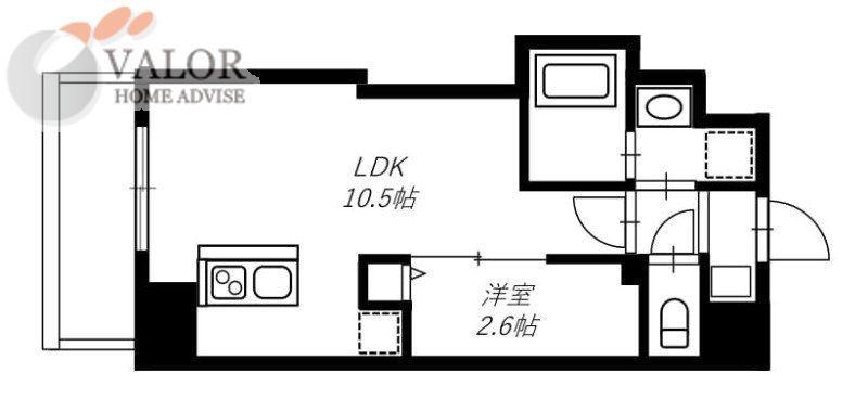 リヴシティ横濱末吉町弐番館(1LDK/9階)の間取り写真