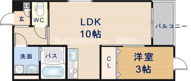 BELLEVUE巽南(1LDK/2階)の間取り写真
