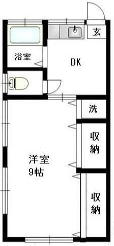 グリーンピア釜利谷(1DK/2階)の間取り写真
