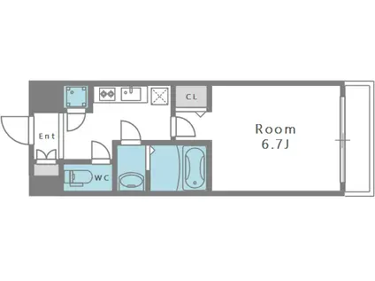 レジュールアッシュ中之島サウス(1K/8階)の間取り写真