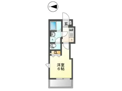 ジグオー・パークウエスト(1K/3階)の間取り写真