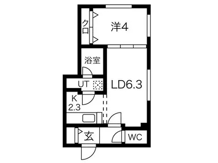 ZEPPELIN(1LDK/2階)の間取り写真