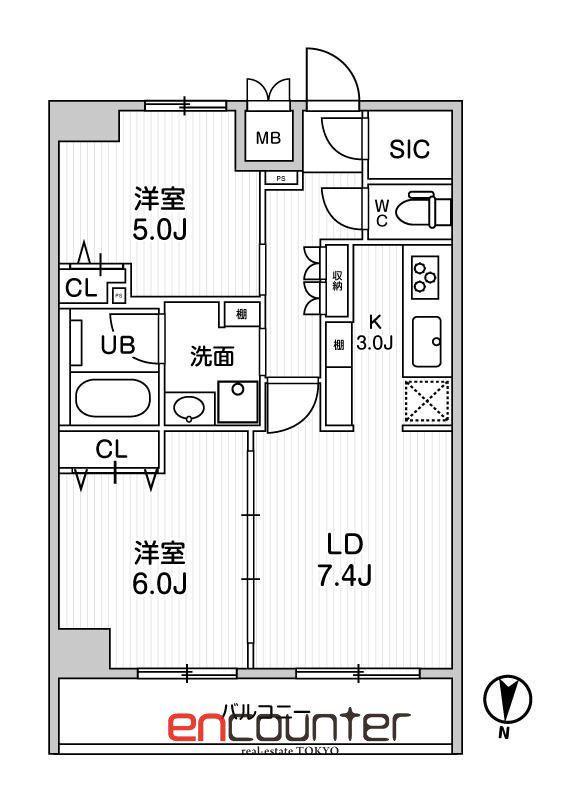 レオーネ南千住II(2LDK/6階)の間取り写真