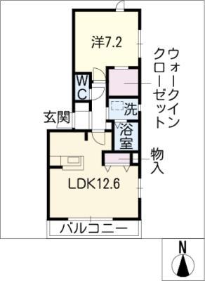 パルティール(1LDK/1階)の間取り写真
