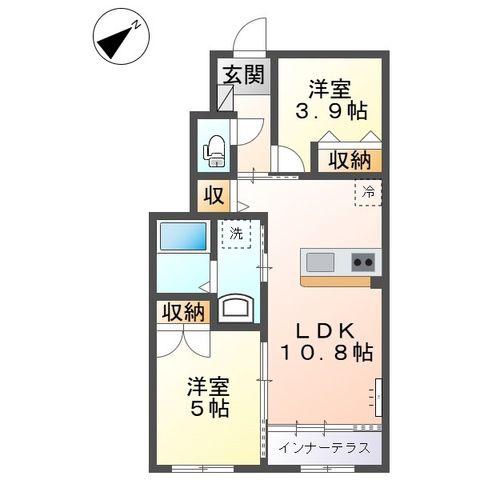 サン・サルーテ(2LDK/1階)の間取り写真